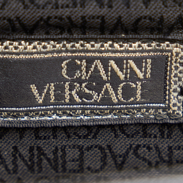 ヴェルサーチェ ブラック 型押しレザー トートバッグ レディース VERSACE 【中古】