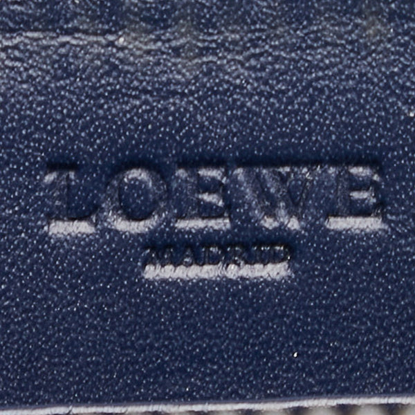 ロエベ アナグラム ネイビー レザー 長財布 レディース LOEWE 【中古】