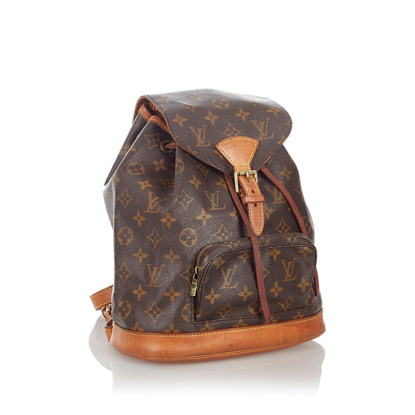 ルイ ヴィトン モノグラム モンスリPM M51137 ブラウン  PVC レザー リュック バックパック レディース LOUIS VUITTON 【中古】