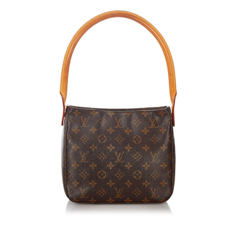 ルイ ヴィトン モノグラム ルーピングMM ショルダーバッグ Ｍ51146 ブラウン PVC レザー レディース LOUIS VUITTON 【中古】