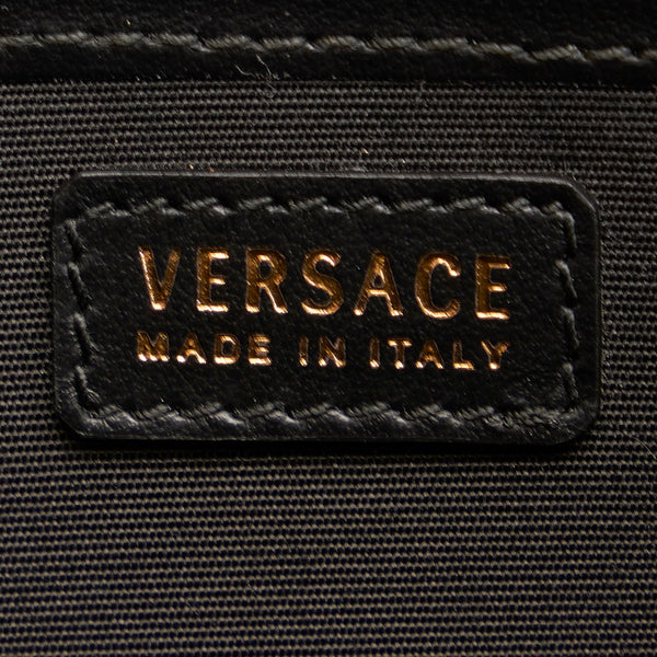 ヴェルサーチェ ハート ウォレットチェーン ブラック レザー レディース VERSACE 【中古】