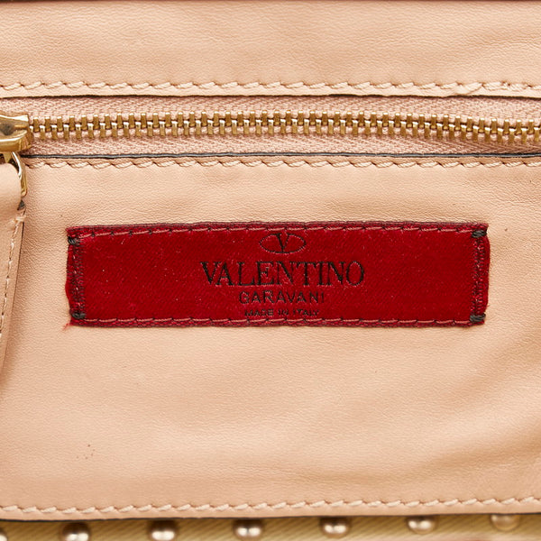 ヴァレンティノ スタッズ ピンク レザー ハンドバッグ ショルダーバッグ 2WAY レディース VALENTINO 【中古】