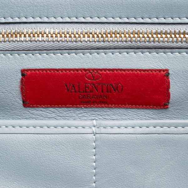 ヴァレンティノ スタッズ オレンジ グリーン レザー ショルダーバッグ レディース VALENTINO 【中古】