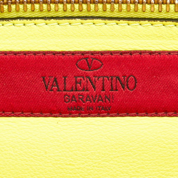 ヴァレンティノ スタッズ ハンドバッグ ショルダーバッグ 2WAY イエロー レザー レディース VALENTINO 【中古】