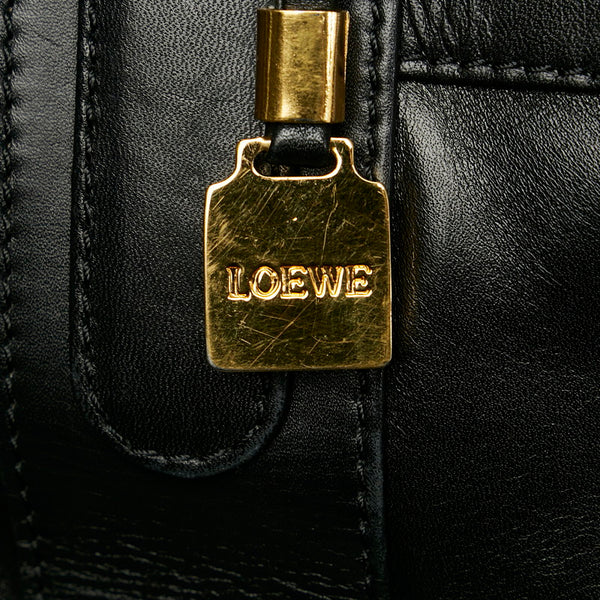 ロエベ アナグラム ブラック レザー ボストンバッグ レディース LOEWE 【中古】