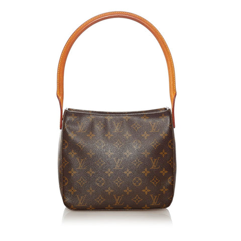 ルイ ヴィトン モノグラム ルーピング M51146 ブラウン PVC レザー ショルダーバッグ レディース LOUIS VUITTON 【中古】