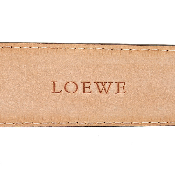 ロエベ アナグラム ブラック レザー ベルト メンズ LOEWE 【中古】