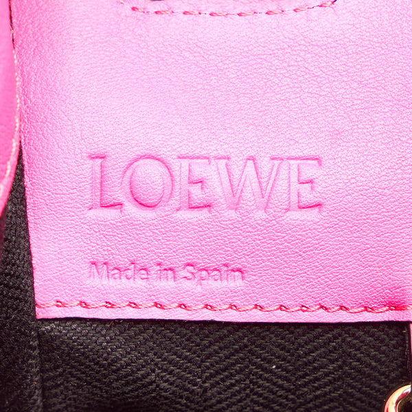 ロエベ ハンモック ピンク ホワイト レザー ハンドバッグ レディース LOEWE 【中古】