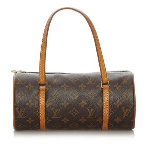 ルイ ヴィトン モノグラム　 パピヨン26 M51386 ブラウン PVC レザー ハンドバッグ レディース LOUIS VUITTON 【中古】