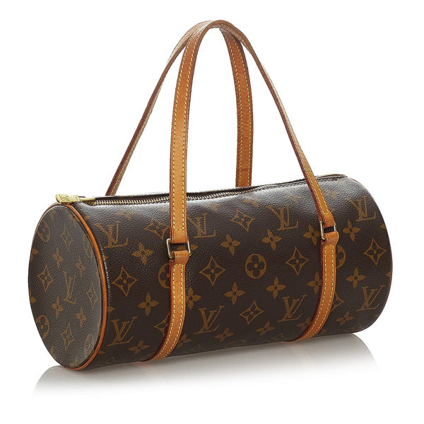 ルイ ヴィトン モノグラム　 パピヨン26 M51386 ブラウン PVC レザー ハンドバッグ レディース LOUIS VUITTON 【中古】