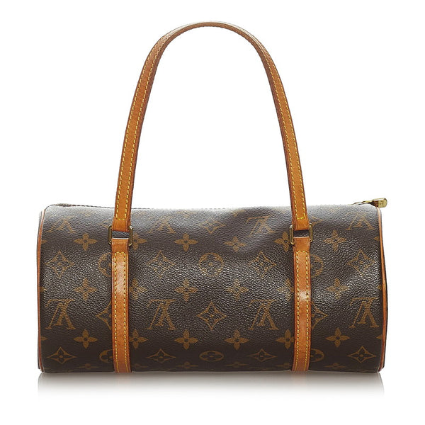 ルイ ヴィトン モノグラム　 パピヨン26 M51386 ブラウン PVC レザー ハンドバッグ レディース LOUIS VUITTON 【中古】