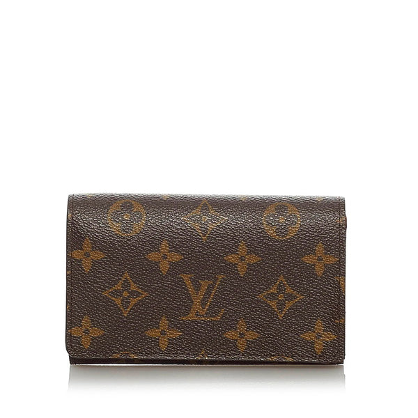 ルイ ヴィトン モノグラム ポルトフォイユ トレゾール M61736 ブラウン PVC 二つ折り財布 レディース LOUIS VUITTON 【中古】