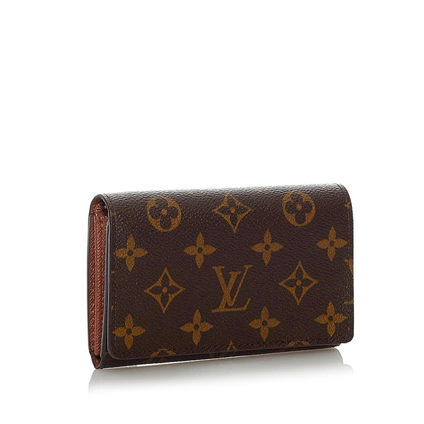 ルイ ヴィトン モノグラム ポルトフォイユ トレゾール M61736 ブラウン PVC 二つ折り財布 レディース LOUIS VUITTON 【中古】