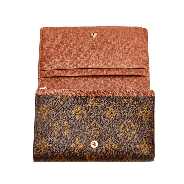 ルイ ヴィトン モノグラム ポルトフォイユ トレゾール M61736 ブラウン PVC 二つ折り財布 レディース LOUIS VUITTON 【中古】