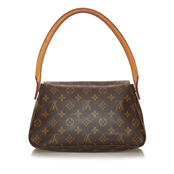 ルイ ヴィトン モノグラム ミニルーピング M51147 ブラウン PVC レザー ショルダーバッグ レディース LOUIS VUITTON 【中古】