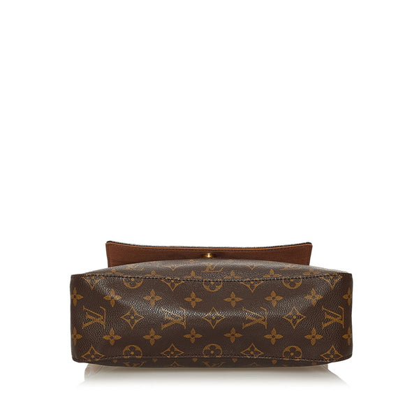 ルイ ヴィトン モノグラム ミニルーピング M51147 ブラウン PVC レザー ショルダーバッグ レディース LOUIS VUITTON 【中古】