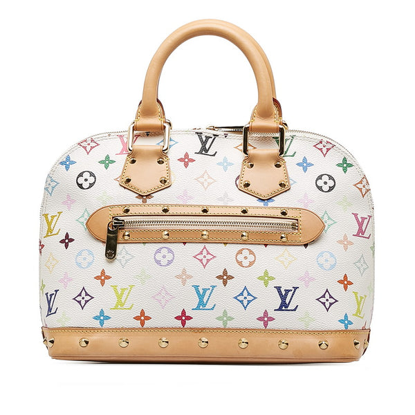 ルイ ヴィトン モノグラム マルチカラー アルマ ハンドバッグ M92647 ブロン ホワイト PVC レザー レディース LOUIS VUITTON 【中古】