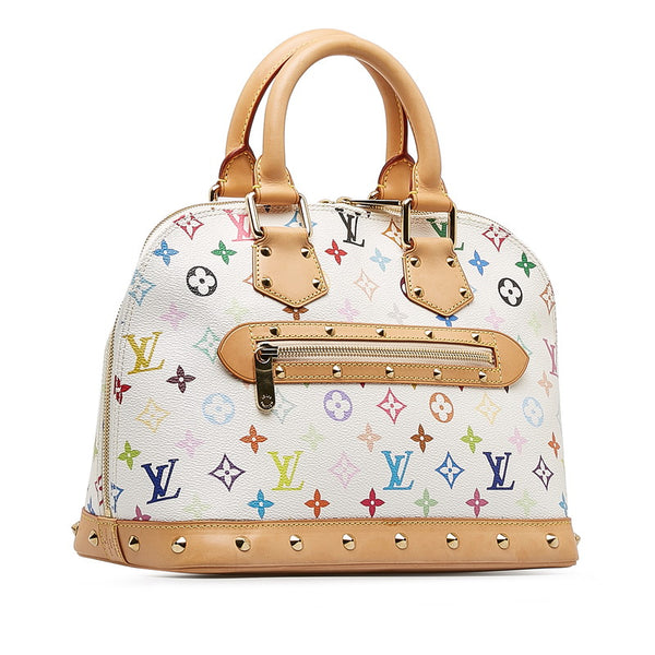 ルイ ヴィトン モノグラム マルチカラー アルマ ハンドバッグ M92647 ブロン ホワイト PVC レザー レディース LOUIS VUITTON 【中古】