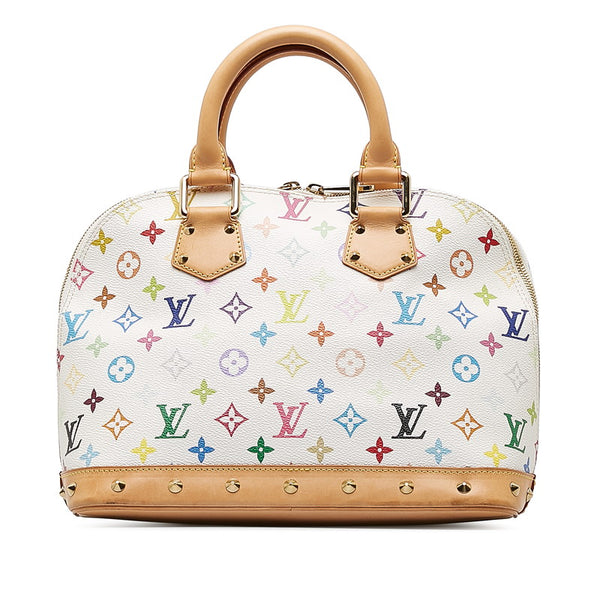 ルイ ヴィトン モノグラム マルチカラー アルマ ハンドバッグ M92647 ブロン ホワイト PVC レザー レディース LOUIS VUITTON 【中古】