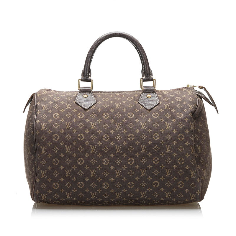 ルイ ヴィトン モノグラムミニラン スピーディ30 ハンドバッグ M95224 ブラウン キャンバス レザー レディース LOUIS VUITTON 【中古】