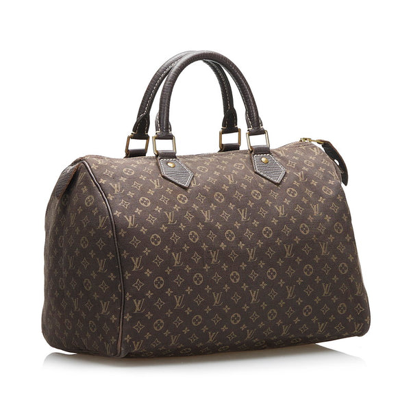 ルイ ヴィトン モノグラムミニラン スピーディ30 ハンドバッグ M95224 ブラウン キャンバス レザー レディース LOUIS VUITTON 【中古】