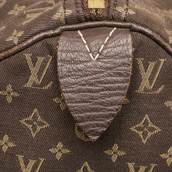 ルイ ヴィトン モノグラムミニラン スピーディ30 ハンドバッグ M95224 ブラウン キャンバス レザー レディース LOUIS VUITTON 【中古】