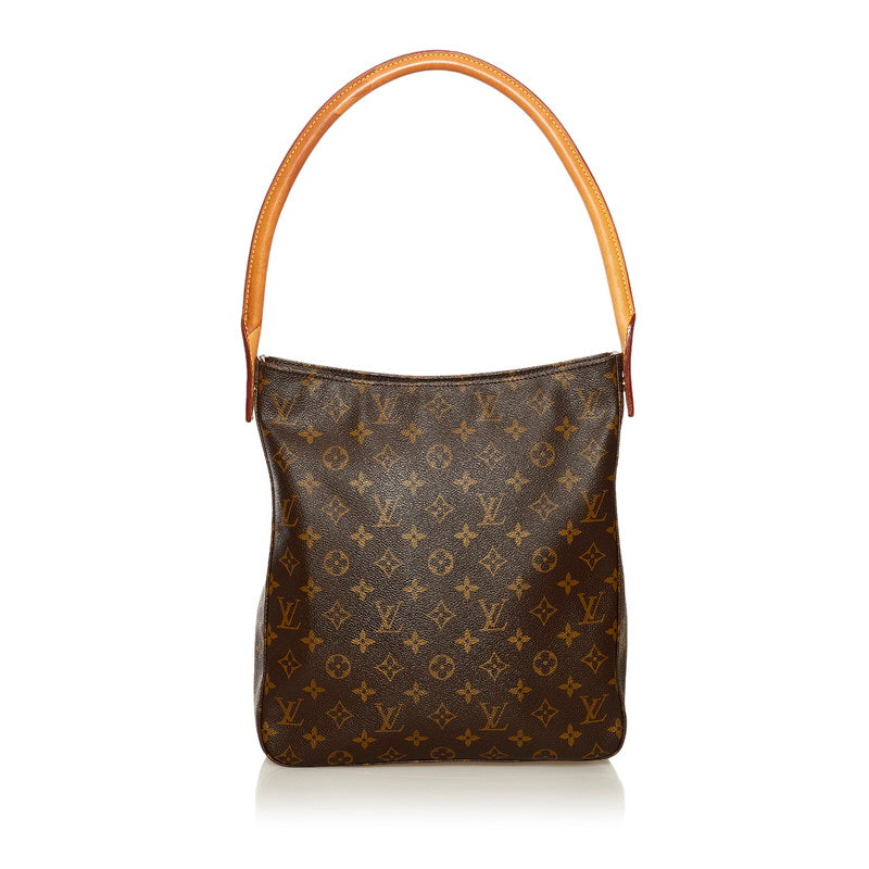 ルイ ヴィトン モノグラム ルーピングGM ワンショルダーバッグ M51145 ブラウン PVC レザー レディース LOUIS VUITTON 【中古】