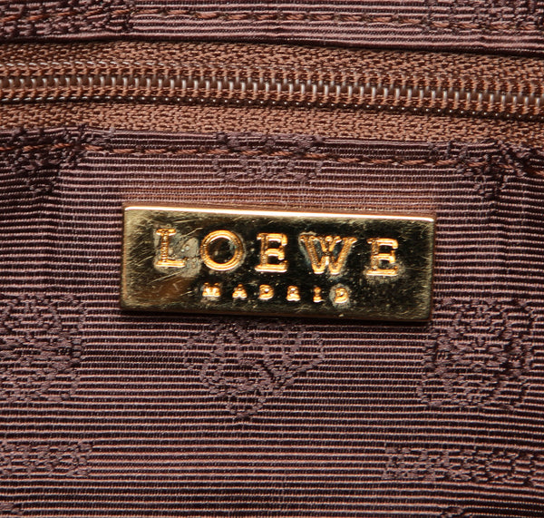 ロエベ アナグラム ブラウン スウェード レザー ブリーフケース メンズ LOEWE 中古