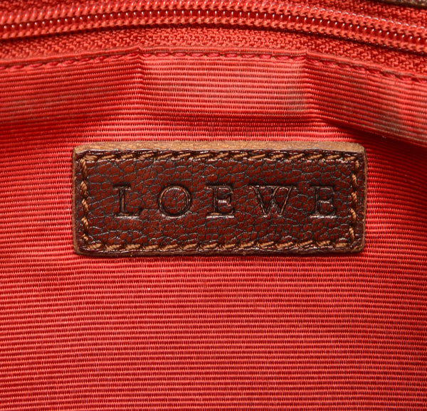 ロエベ アナグラム ブラウン レザー 肩掛け ショルダーバッグ レディース LOEWE 中古