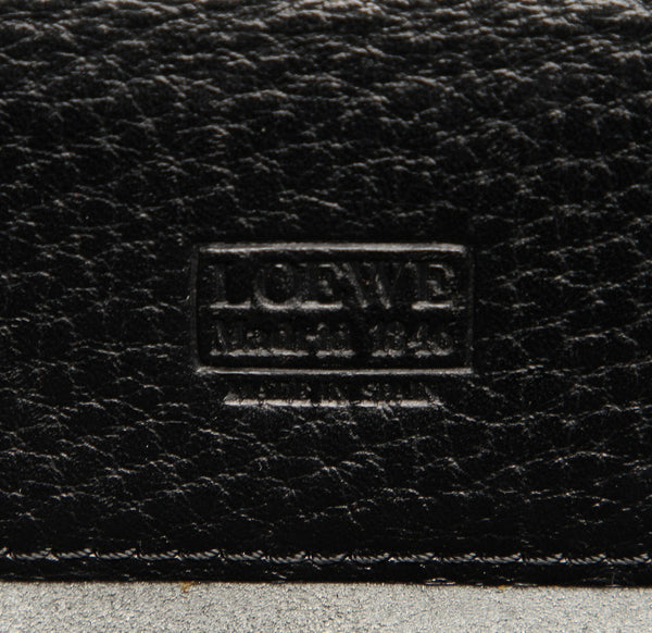 ロエベ アナグラム ブラック レザー ビジネスバッグ メンズ LOEWE 【中古】