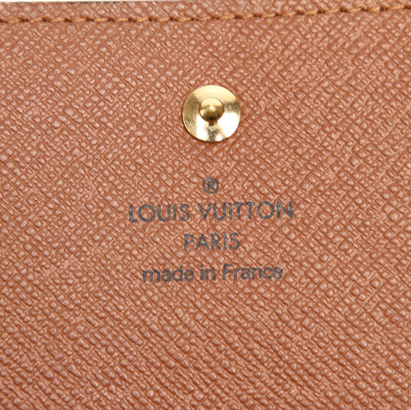 ルイ ヴィトン モノグラム ポルトフォイユ エリーズ M61654 ブラウン PVC レザー 二つ折り財布 レディース LOUIS VUITTON 中古