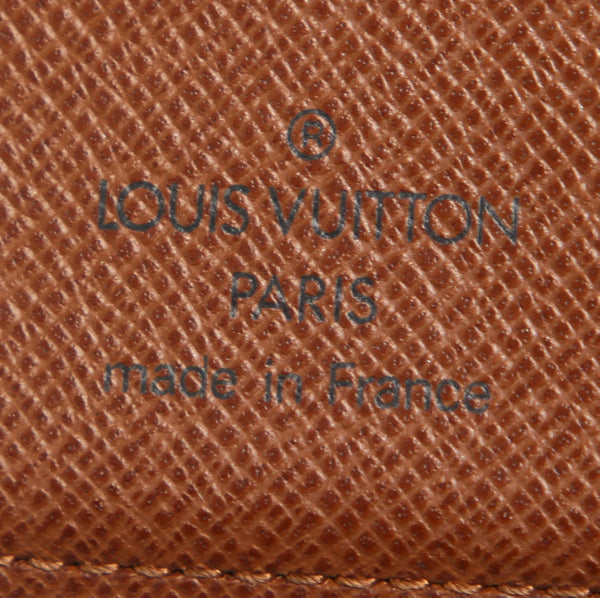 ルイ ヴィトン モノグラム ポルトモネ ビエ M61207 ブラウン 茶 PVC レザー 二つ折り財布 ユニセックス LOUIS VUITTON 中古