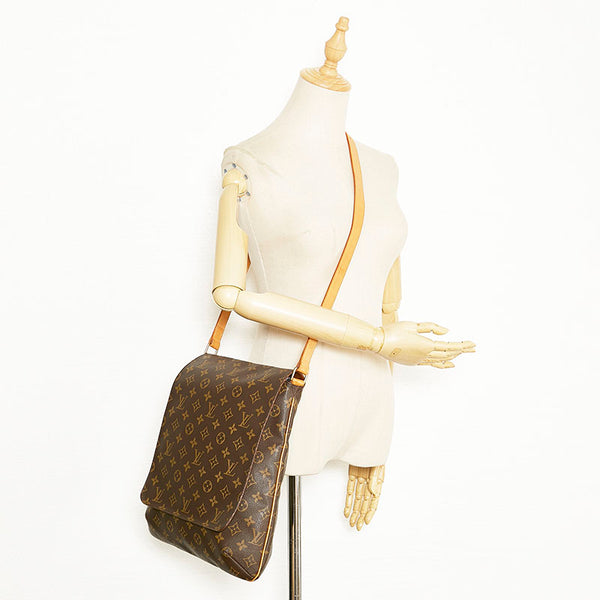 ルイ ヴィトン モノグラム ミュゼット 斜め掛け ショルダーバッグ M51256 ブラウン PVC レザー レディース LOUIS VUITTON 【中古】