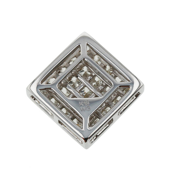 K18WG ホワイトゴールド ダイヤ1.0ct ペンダントトップ レディース 【中古】