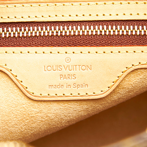 ルイ ヴィトン モノグラム ルーピングGM M51145 ブラウン PVC レザー ショルダーバッグ レディース LOUIS VUITTON 中古