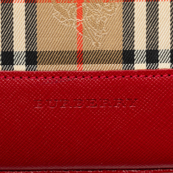 バーバリー ノバチェック シャドーホース ミニハンドバッグ ベージュ マルチカラー キャンバス レザー レディース BURBERRY 【中古】