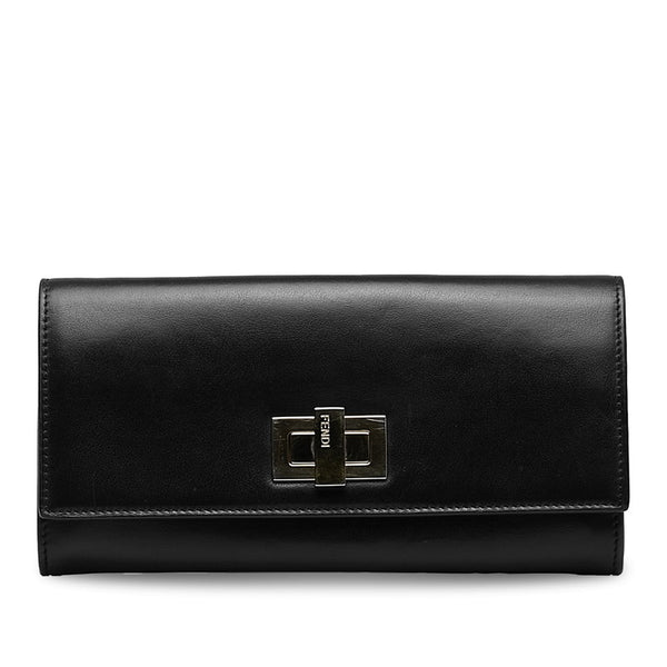 フェンディ ピーカブー 長財布 8M0377 ブラック ゴールド レザー レディース FENDI 【中古】