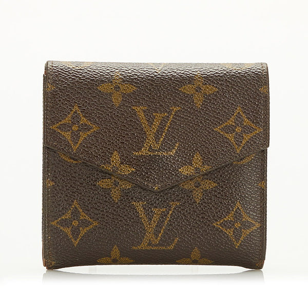 ルイ ヴィトン モノグラム ポルトモネビエ  二つ折り財布 M61660 ブラウン PVC レザー レディース LOUIS VUITTON 【中古】