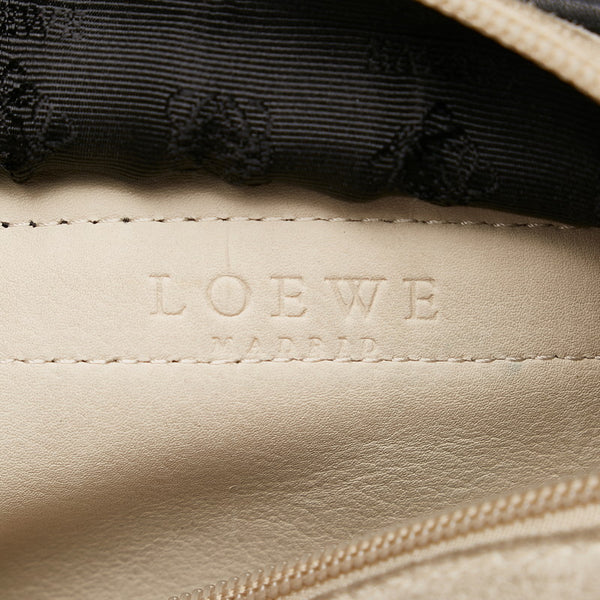 ロエベ ハンドバッグ ベージュ ブラック スウェード レザー レディース LOEWE 【中古】