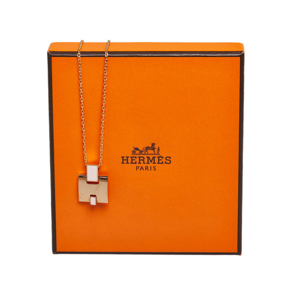 エルメス Hモチーフ アイリーン ネックレス ローズゴールド ピンク メタル レディース HERMES 【中古】