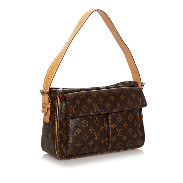 ルイ ヴィトン モノグラム ヴィバ シテGM 肩掛け ショルダーバッグ M51163 ブラウン PVC レザー レディース LOUIS VUITTON 【中古】