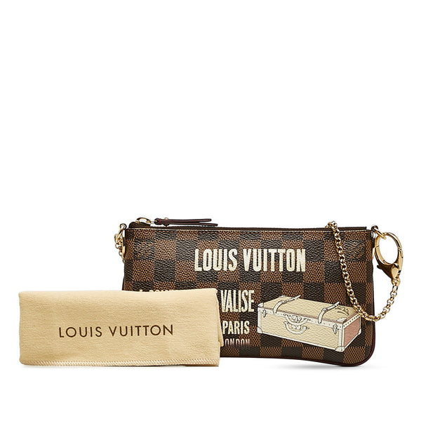 ルイ ヴィトン ポシェット ミラ MM チェーン アクセサリーポーチ N63091 ブラウン PVC レザー レディース LOUIS VUITTON 【中古】