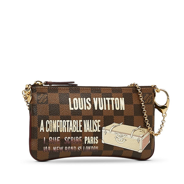 ルイ ヴィトン ポシェット ミラ MM チェーン アクセサリーポーチ N63091 ブラウン PVC レザー レディース LOUIS VUITTON 【中古】