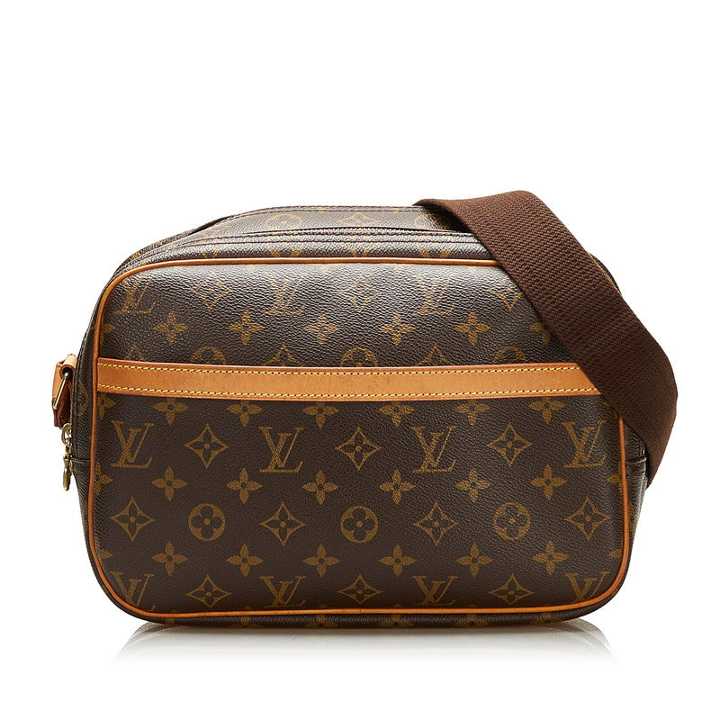 ルイ ヴィトン モノグラム リポーターPM 斜めがけ ショルダー M45254 ブラウン PVC レザー レディース LOUIS VUITTON 【中古】