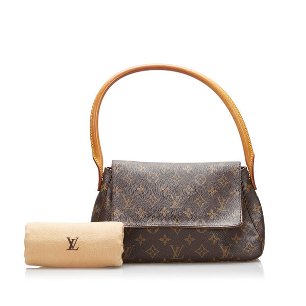 ルイ ヴィトン モノグラム ミニルーピング ハンドバッグ M51147 ブラウン PVC レザー レディース LOUIS VUITTON 【中古】