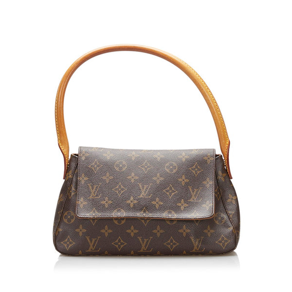 ルイ ヴィトン モノグラム ミニルーピング ハンドバッグ M51147 ブラウン PVC レザー レディース LOUIS VUITTON 【中古】