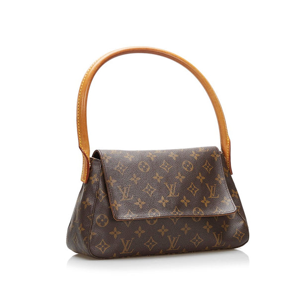 ルイ ヴィトン モノグラム ミニルーピング ハンドバッグ M51147 ブラウン PVC レザー レディース LOUIS VUITTON 【中古】