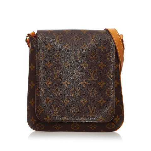 ルイ ヴィトン モノグラム ミュゼット サルサ ショート ショルダーバッグ M51258  ブラウン PVC レザー レディース LOUIS VUITTON 【中古】