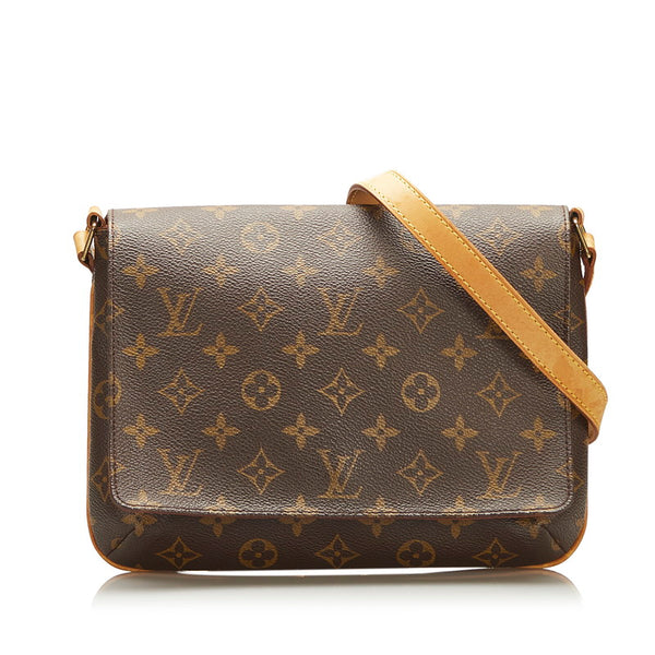 ルイ ヴィトン モノグラム ミュゼットタンゴ 斜めがけ ショルダーバッグ M51388 ブラウン PVC レザー レディース LOUIS VUITTON 【中古】