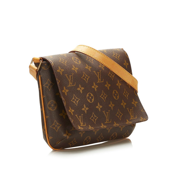 ルイ ヴィトン モノグラム ミュゼットタンゴ 斜めがけ ショルダーバッグ M51388 ブラウン PVC レザー レディース LOUIS VUITTON 【中古】